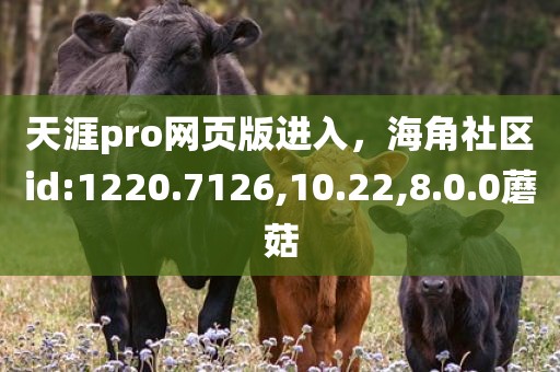 天涯pro网页版进入，海角社区id:1220.7126,10.22,8.0.0蘑菇