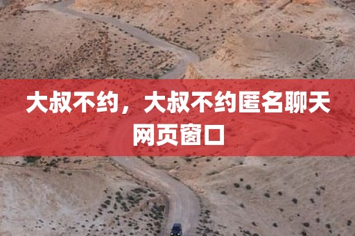 大叔不约，大叔不约匿名聊天网页窗口