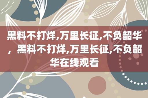 黑料不打烊,万里长征,不负韶华，黑料不打烊,万里长征,不负韶华在线观看