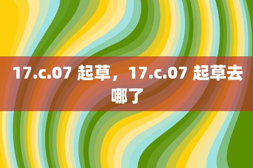 17.c.07 起草，17.c.07 起草去哪了