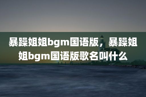 暴躁姐姐bgm国语版，暴躁姐姐bgm国语版歌名叫什么