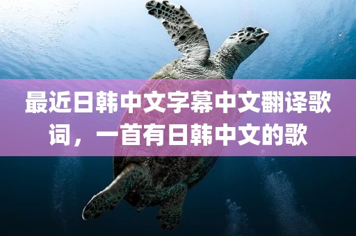 最近日韩中文字幕中文翻译歌词，一首有日韩中文的歌