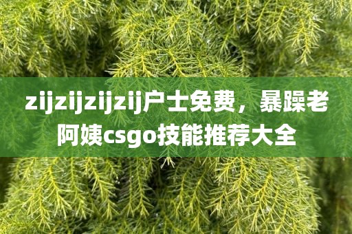 zijzijzijzij户士免费，暴躁老阿姨csgo技能推荐大全