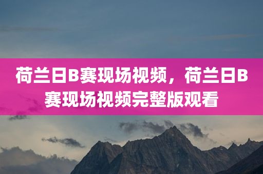 荷兰日B赛现场视频，荷兰日B赛现场视频完整版观看