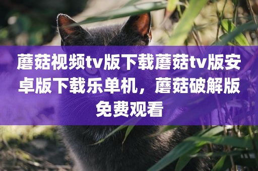 蘑菇视频tv版下载蘑菇tv版安卓版下载乐单机，蘑菇破解版免费观看