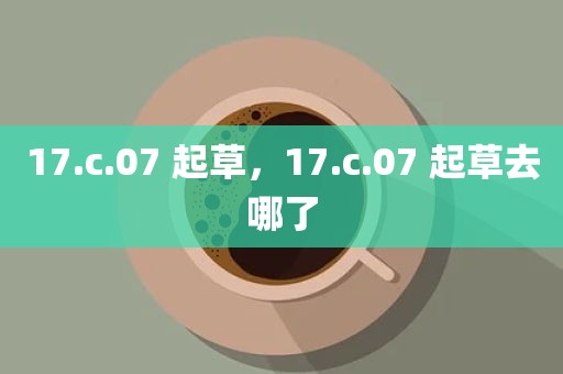 17.c.07 起草，17.c.07 起草去哪了