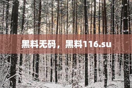 黑料无码，黑料116.su