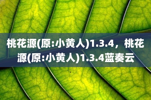桃花源(原:小黄人)1.3.4，桃花源(原:小黄人)1.3.4蓝奏云