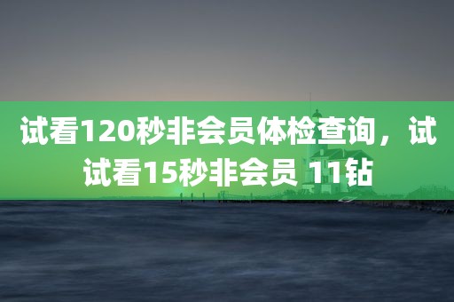 试看120秒非会员体检查询，试试看15秒非会员 11钻