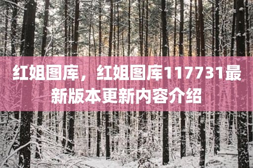 红姐图库，红姐图库117731最新版本更新内容介绍