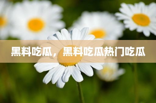 黑料吃瓜，黑料吃瓜热门吃瓜