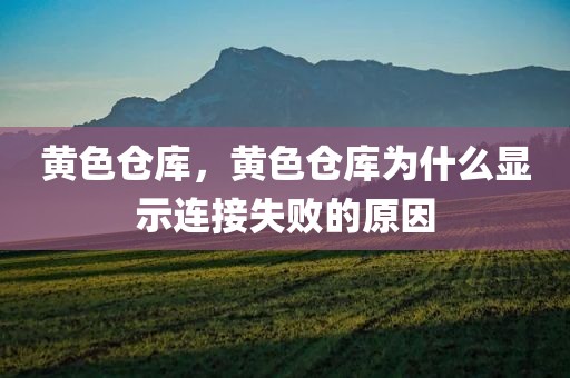 黄色仓库，黄色仓库为什么显示连接失败的原因