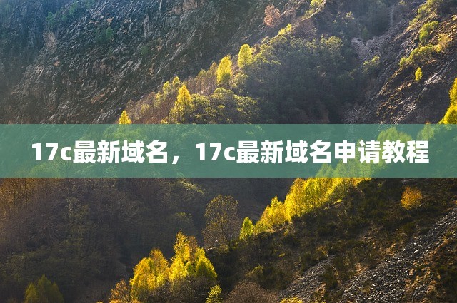 17c最新域名，17c最新域名申请教程