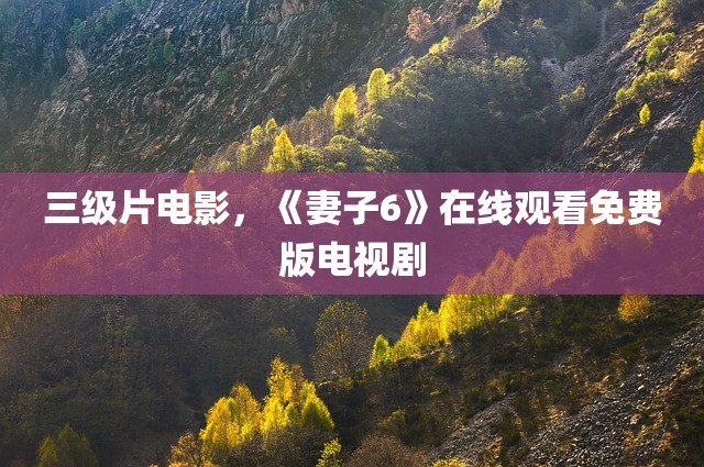 三级片电影，《妻子6》在线观看免费版电视剧