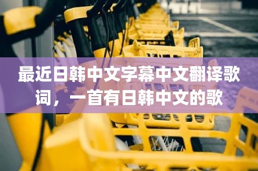 最近日韩中文字幕中文翻译歌词，一首有日韩中文的歌
