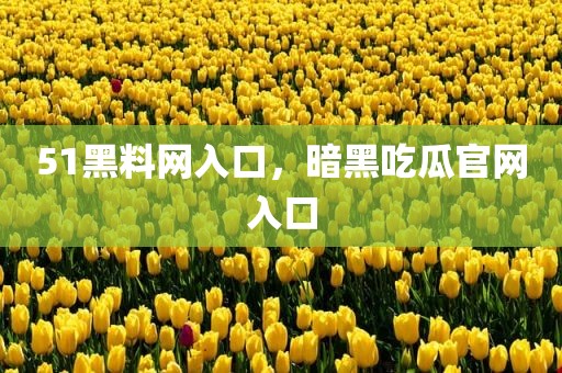 51黑料网入口，暗黑吃瓜官网入口