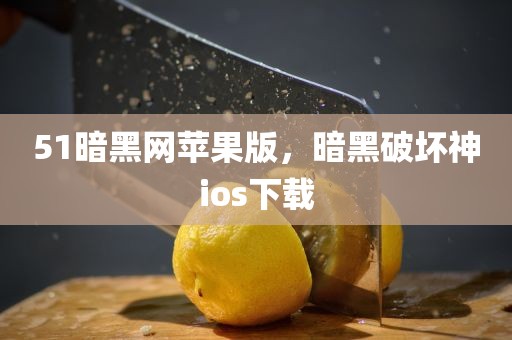 51暗黑网苹果版，暗黑破坏神ios下载