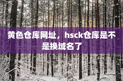 黄色仓库网址，hsck仓库是不是换域名了