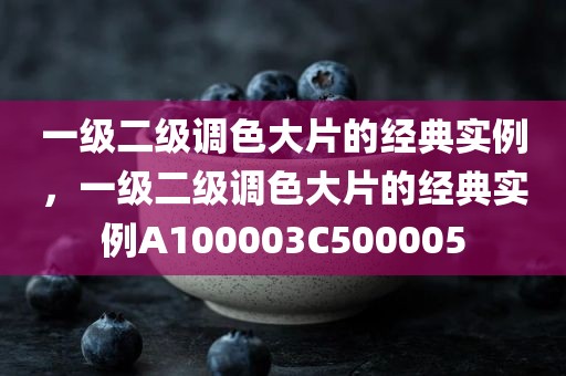 一级二级调色大片的经典实例，一级二级调色大片的经典实例A100003C500005