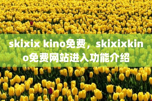 skixix kino免费，skixixkino免费网站进入功能介绍