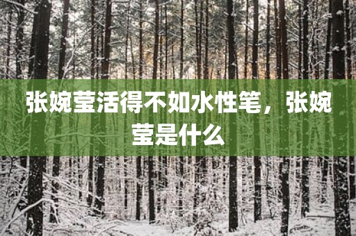张婉莹活得不如水性笔，张婉莹是什么