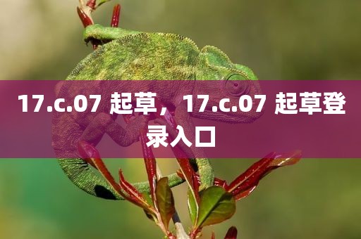 17.c.07 起草，17.c.07 起草登录入口