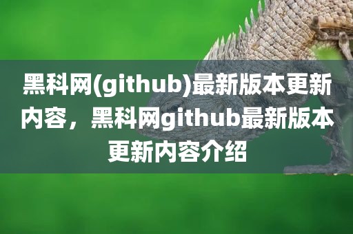 黑科网(github)最新版本更新内容，黑科网github最新版本更新内容介绍