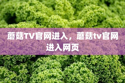 蘑菇TV官网进入，蘑菇tv官网进入网页