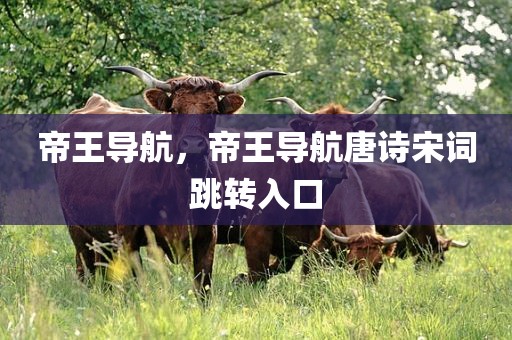 帝王导航，帝王导航唐诗宋词跳转入口