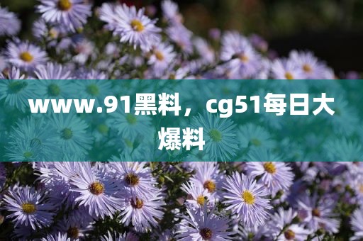 www.91黑料，cg51每日大爆料