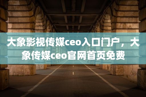 大象影视传媒ceo入口门户，大象传媒ceo官网首页免费