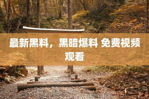 最新黑料，黑暗爆料 免费视频观看