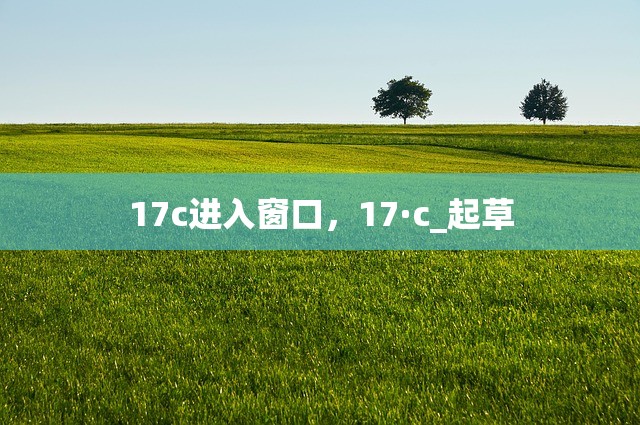 17c进入窗口，17·c_起草