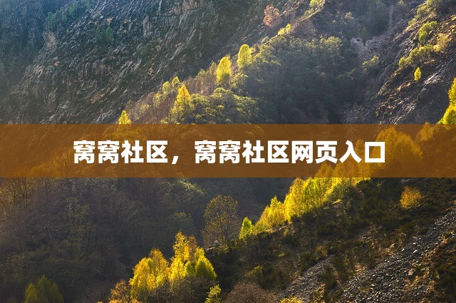 窝窝社区，窝窝社区网页入口