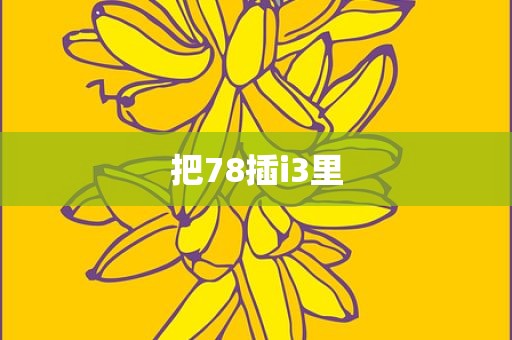 把78插i3里