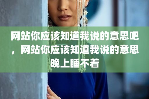 网站你应该知道我说的意思吧，网站你应该知道我说的意思晚上睡不着