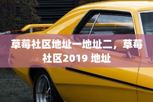 草莓社区地址一地址二，草莓社区2019 地址