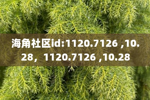 海角社区id:1120.7126 ,10.28，1120.7126 ,10.28