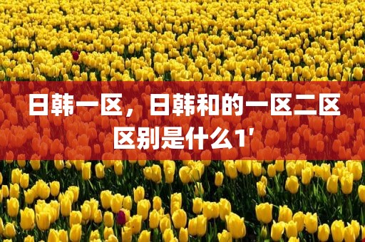 日韩一区，日韩和的一区二区区别是什么1′