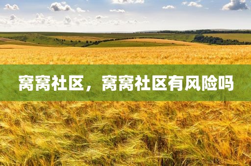 窝窝社区，窝窝社区有风险吗