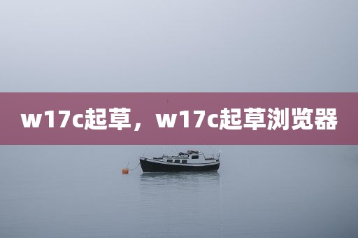 w17c起草，w17c起草浏览器