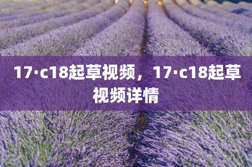 17·c18起草视频，17·c18起草视频详情
