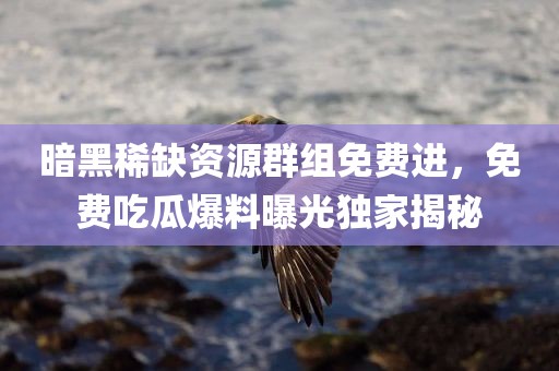 暗黑稀缺资源群组免费进，免费吃瓜爆料曝光独家揭秘