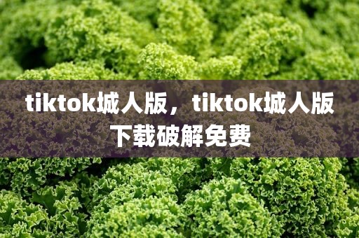 tiktok城人版，tiktok城人版下载破解免费
