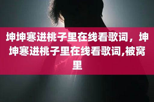 坤坤寒进桃子里在线看歌词，坤坤寒进桃子里在线看歌词,被窝里