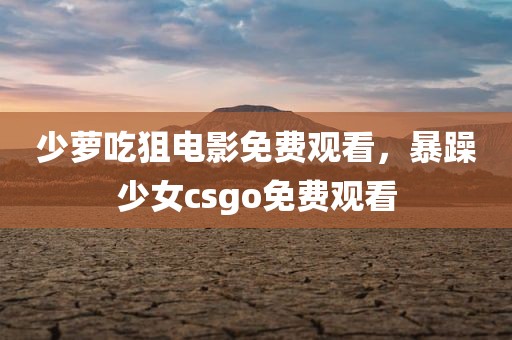 少萝吃狙电影免费观看，暴躁少女csgo免费观看