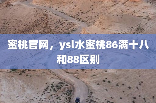 蜜桃官网，ysl水蜜桃86满十八和88区别