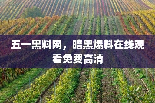 五一黑料网，暗黑爆料在线观看免费高清