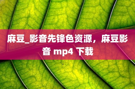 麻豆_影音先锋色资源，麻豆影音 mp4 下载