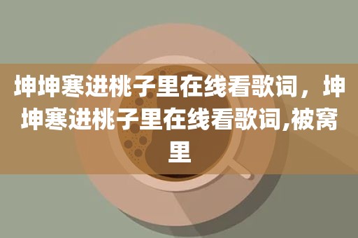坤坤寒进桃子里在线看歌词，坤坤寒进桃子里在线看歌词,被窝里